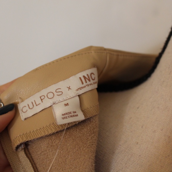 INC CULPOS, Faux Leather Exaggerated sleeve Bodysuit - Picture 7 of 13